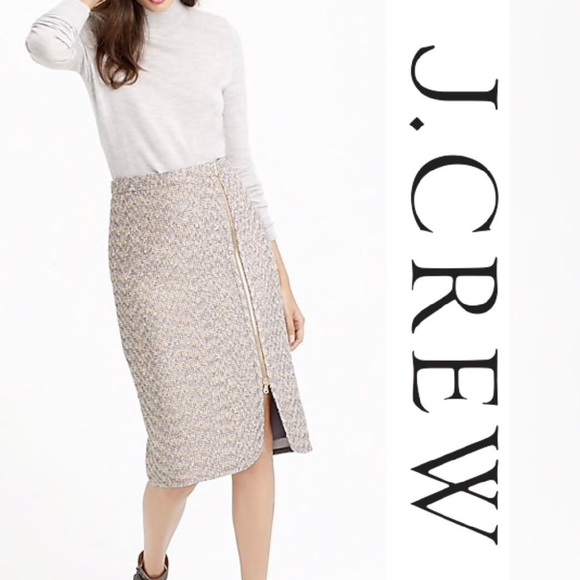 J. Crew Dresses & Skirts - J. CREW Zip Front Pencil Skirt in Sparkle Tweed 6